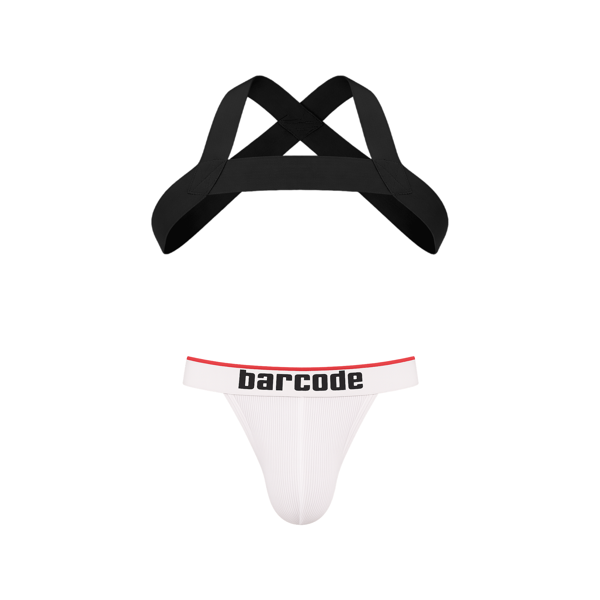 Barcode Berlin Multipack 1x Cosme Jockstrap White + Harness Matt Black