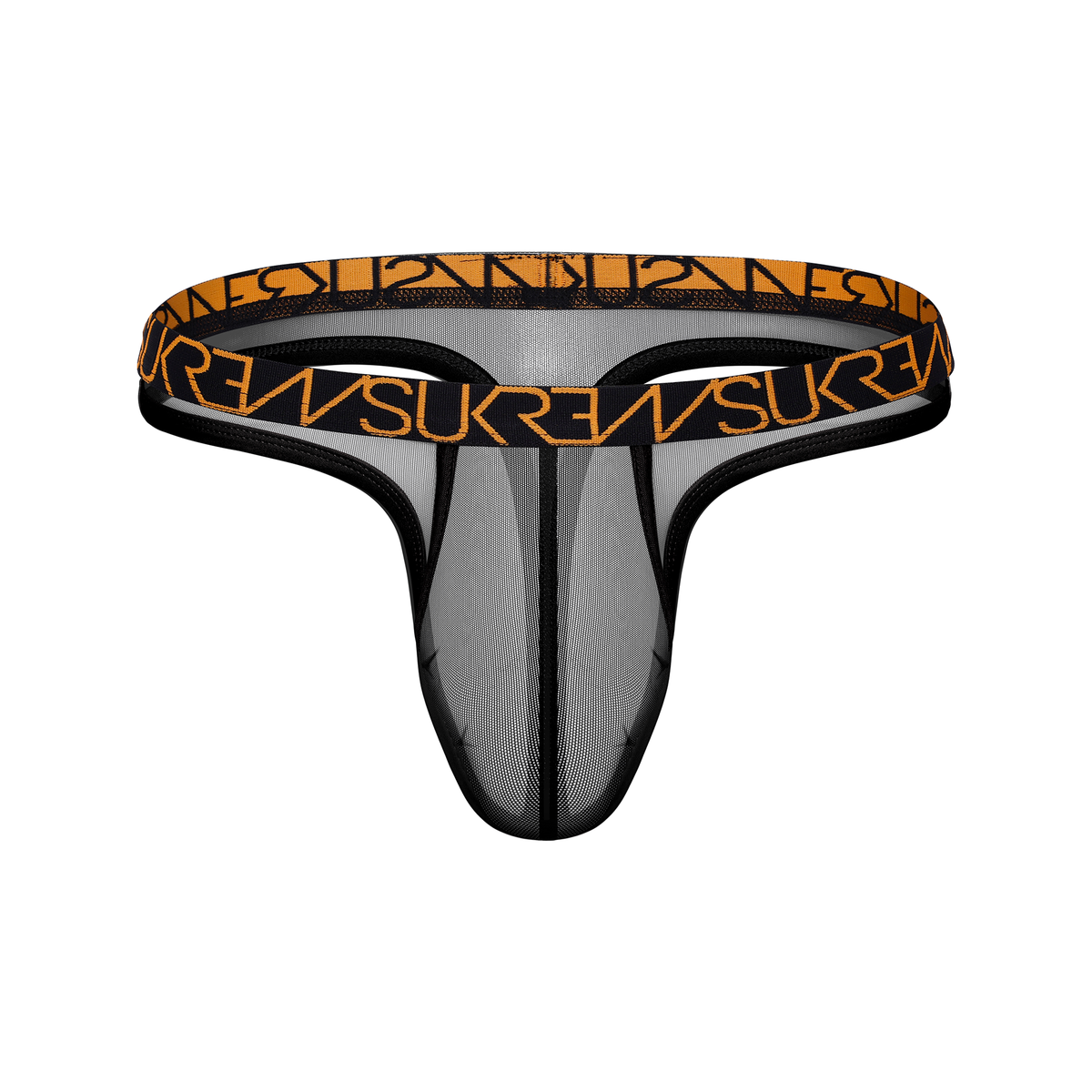 SUKREW Sheer Low-Rise Thong Shadow Black